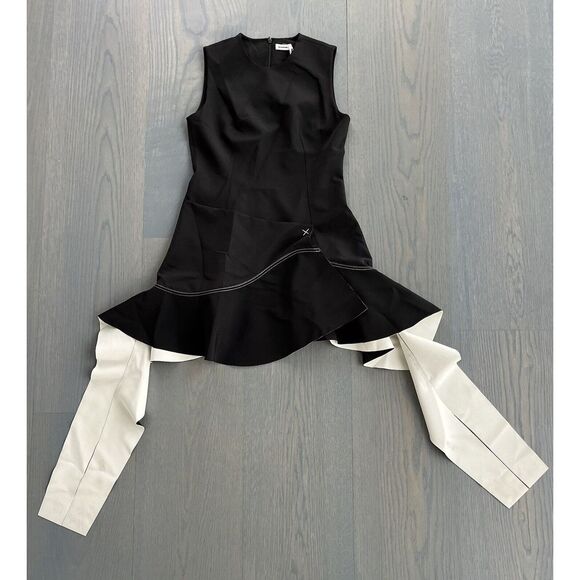 Simkhai $1215 Asymmetrical Hem Sleeveless Dress Contrast Stitching 12 - Picture 6 of 13